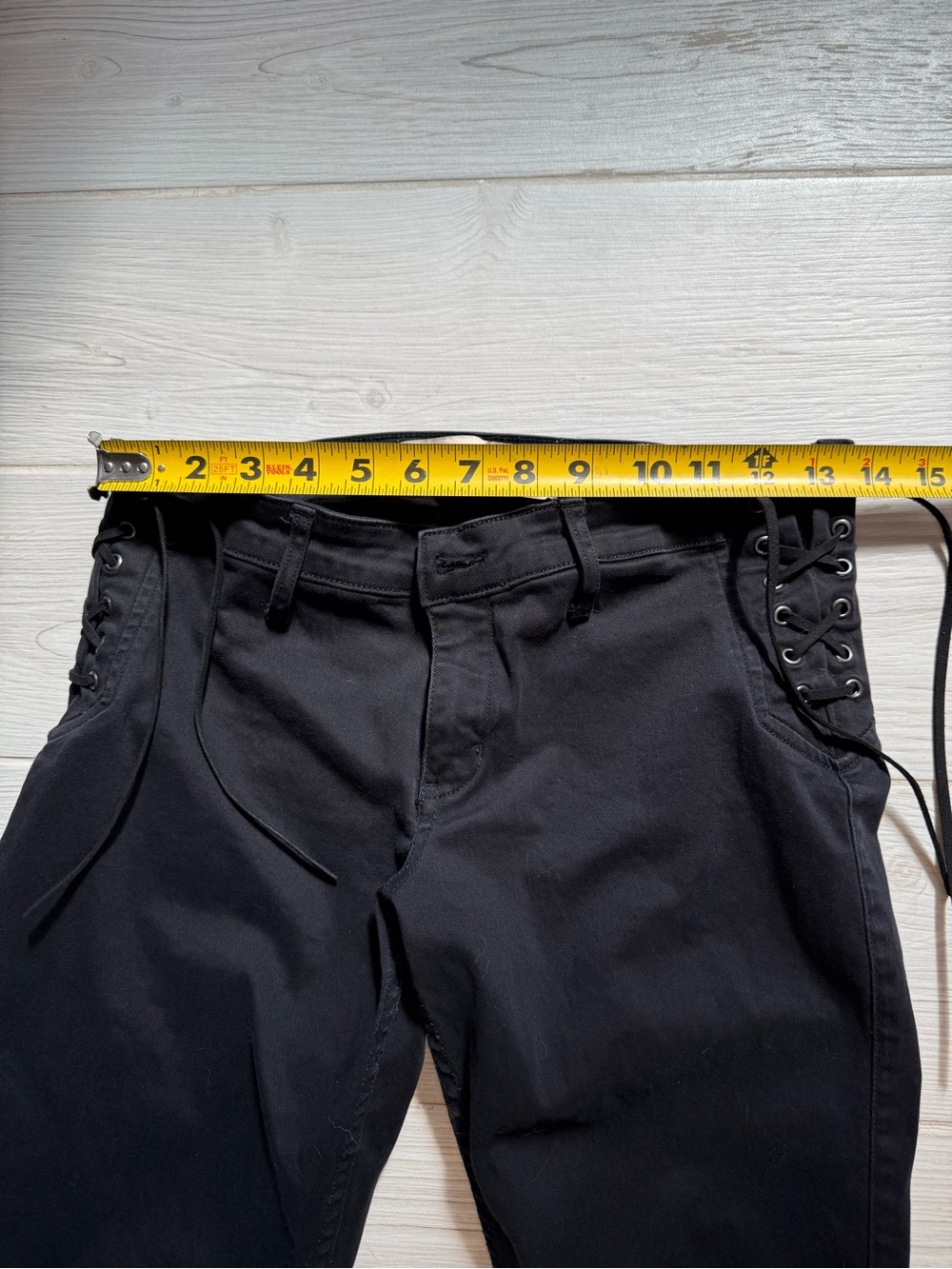 Low Rise Jeans with Lace-Up Sides - Picture 3 of 5